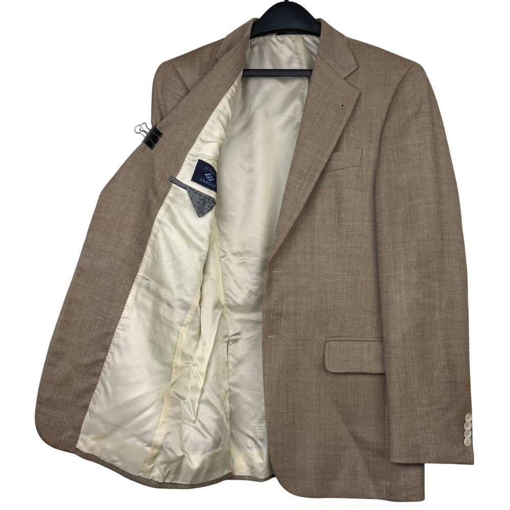 Joseph Abboud Mens 36R SILK + WOOL Blazer Sport Coat Jacket Tan Textured USA